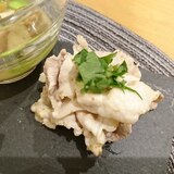 簡単お惣菜、冷しゃぶごまドレッシング和え